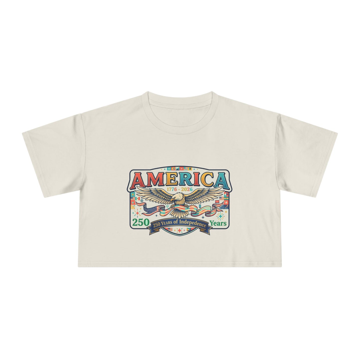 USA 250th ANNIVERSARY America Eagle  Women's Crop Tee | Patriotic 250 Years Independence Women's Crop Tee - Trending Novelties & Gifts
