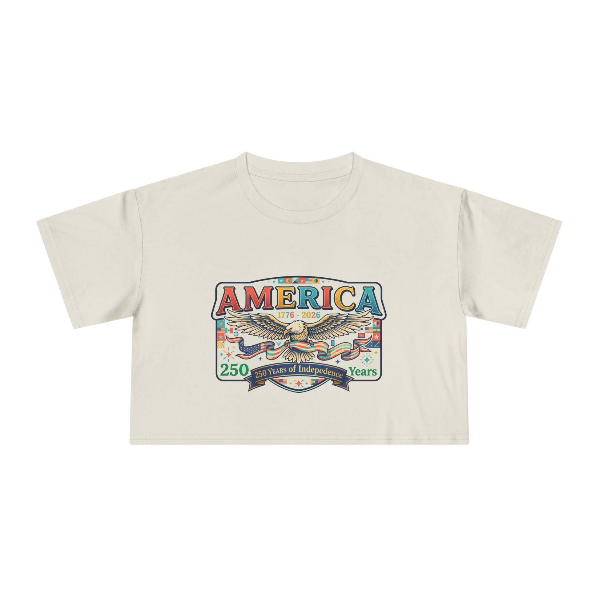 USA 250th ANNIVERSARY America Eagle  Women's Crop Tee | Patriotic 250 Years Independence Women's Crop Tee - Trending Novelties & Gifts