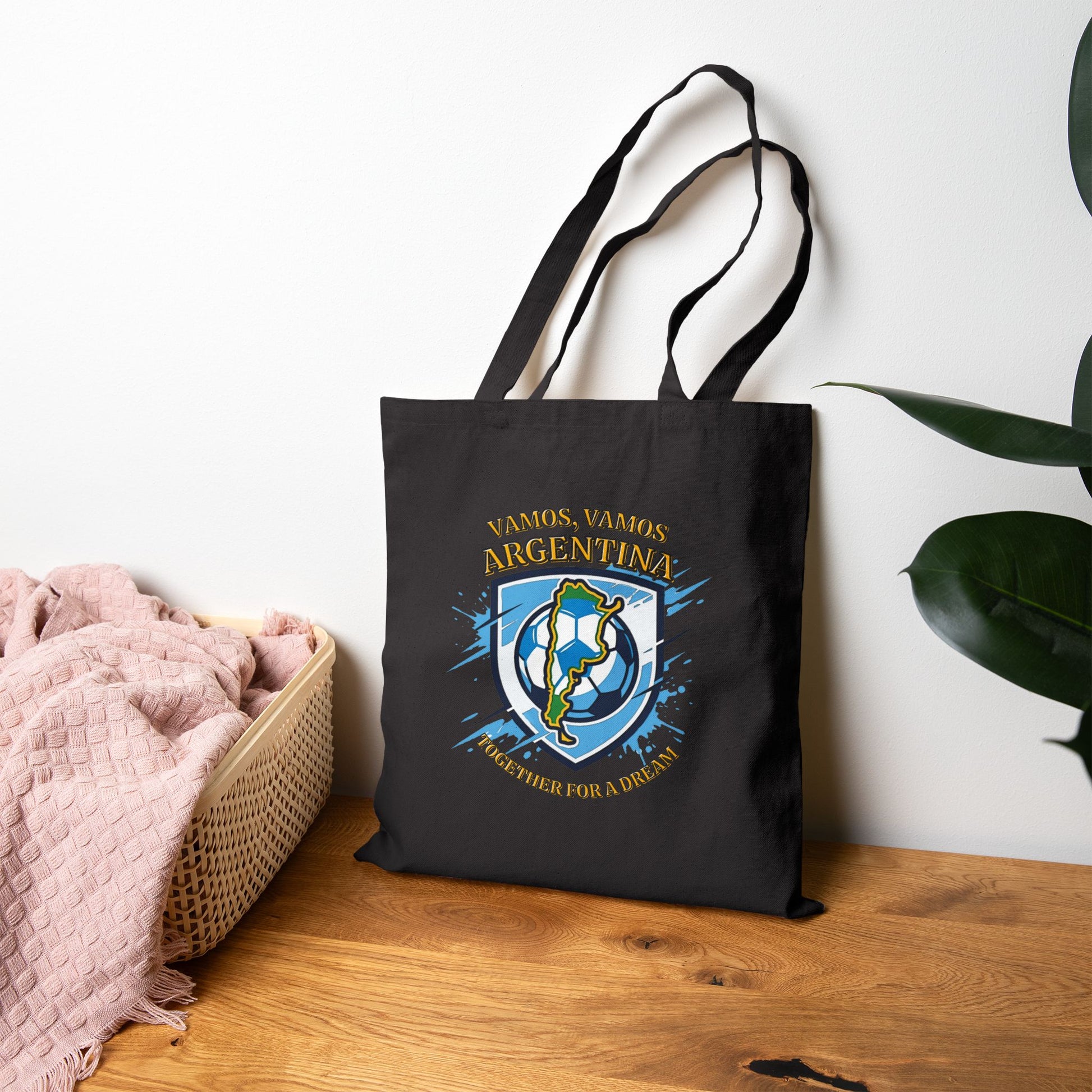 Argentina Soccer Tote Bag – 'Vamos, Vamos Argentina' Canvas Grocery & Game Day Tote - Trending Novelties & Gifts