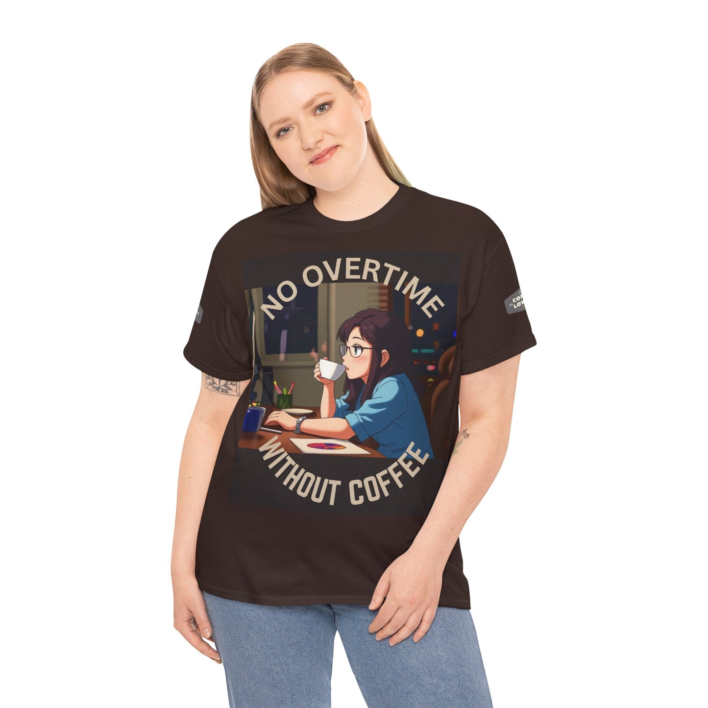 Coffee Lover's T-Shirt - 'No Overtime Without Coffee'