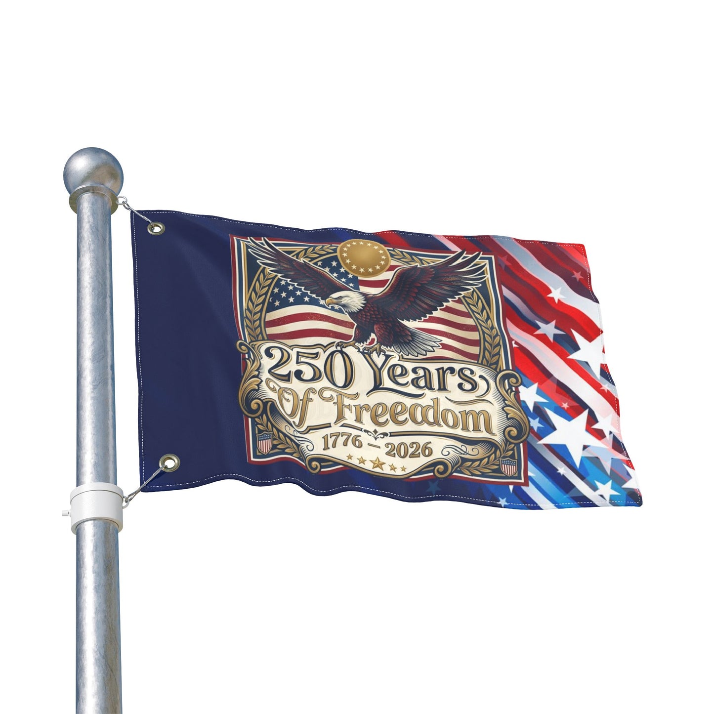 250 Years of Freedom Double-Sided Patriotic Flag -  USA 250th ANNIVERSARY Commemorative Flag - Trending Novelties & Gifts