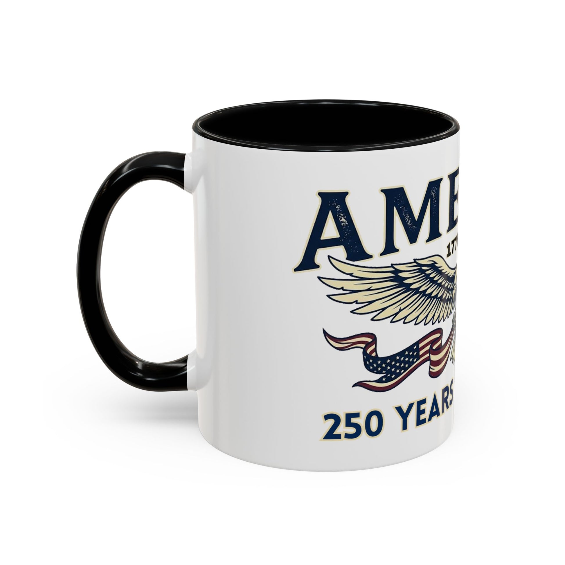USA 250th ANNIVERSARY Accent Mug  | America  Eagle Coffee Mug — 250 Years of Freedom Accent Mug (11/15oz) - Trending Novelties & Gifts