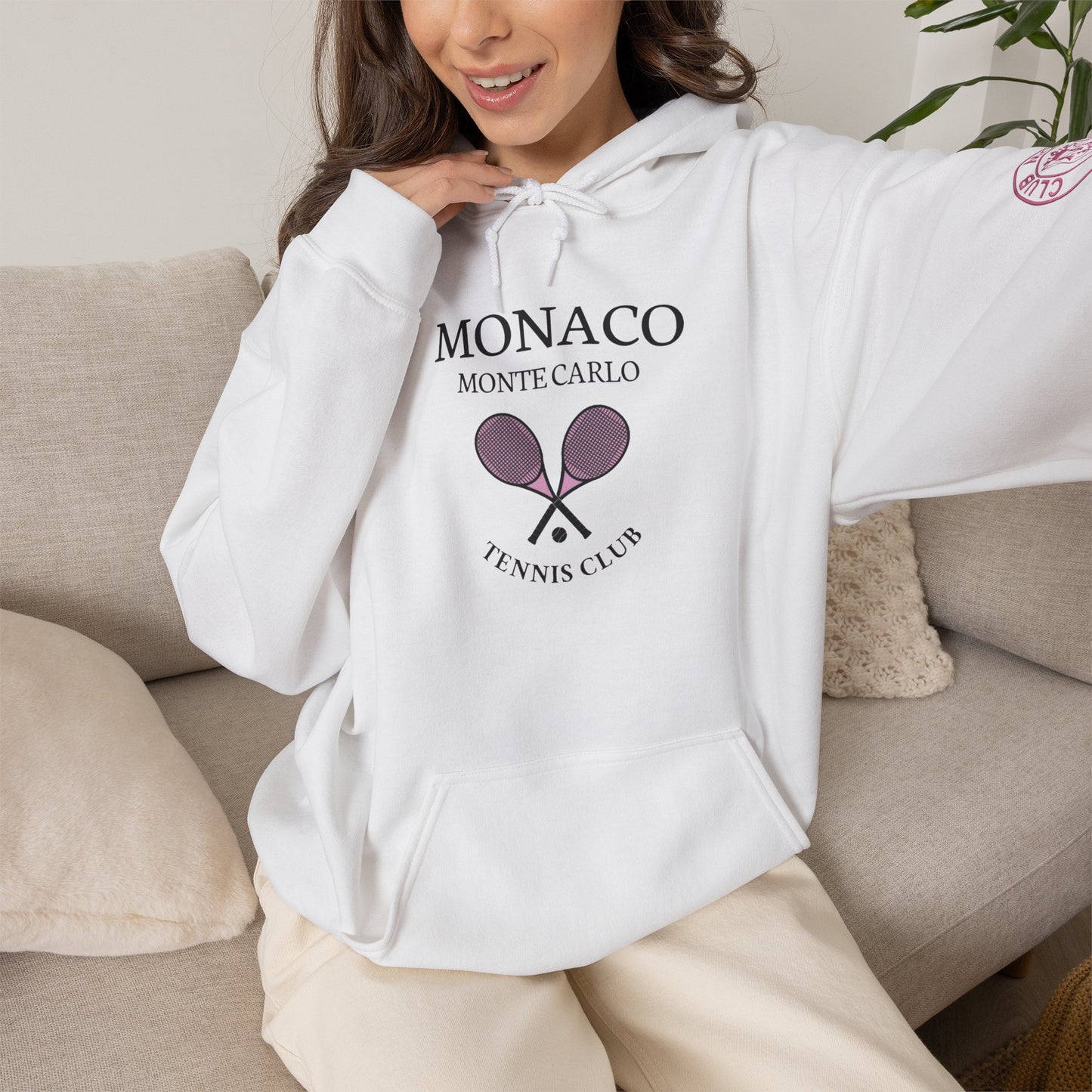 Monaco Monte Carlo Tennis Club Hoodie – Vintage Racket Logo Pullover