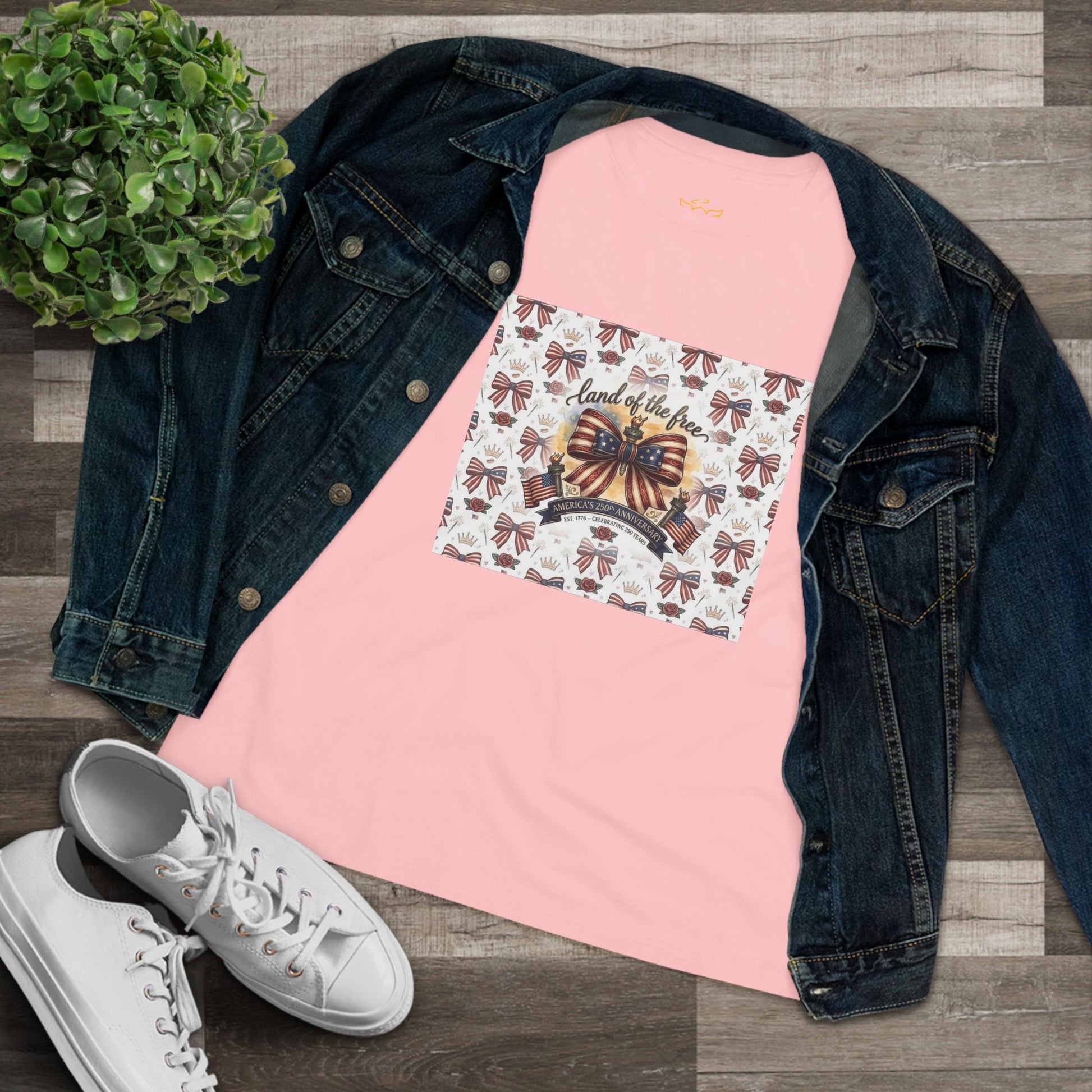 USA 250th Anniversary Patriotic Bow Women's Tee - Trending Novelties & Gifts