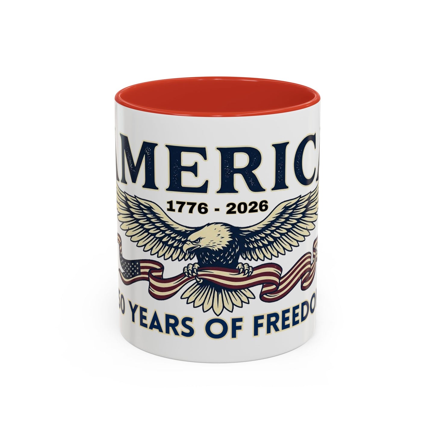 USA 250th ANNIVERSARY Accent Mug  | America  Eagle Coffee Mug — 250 Years of Freedom Accent Mug (11/15oz) - Trending Novelties & Gifts