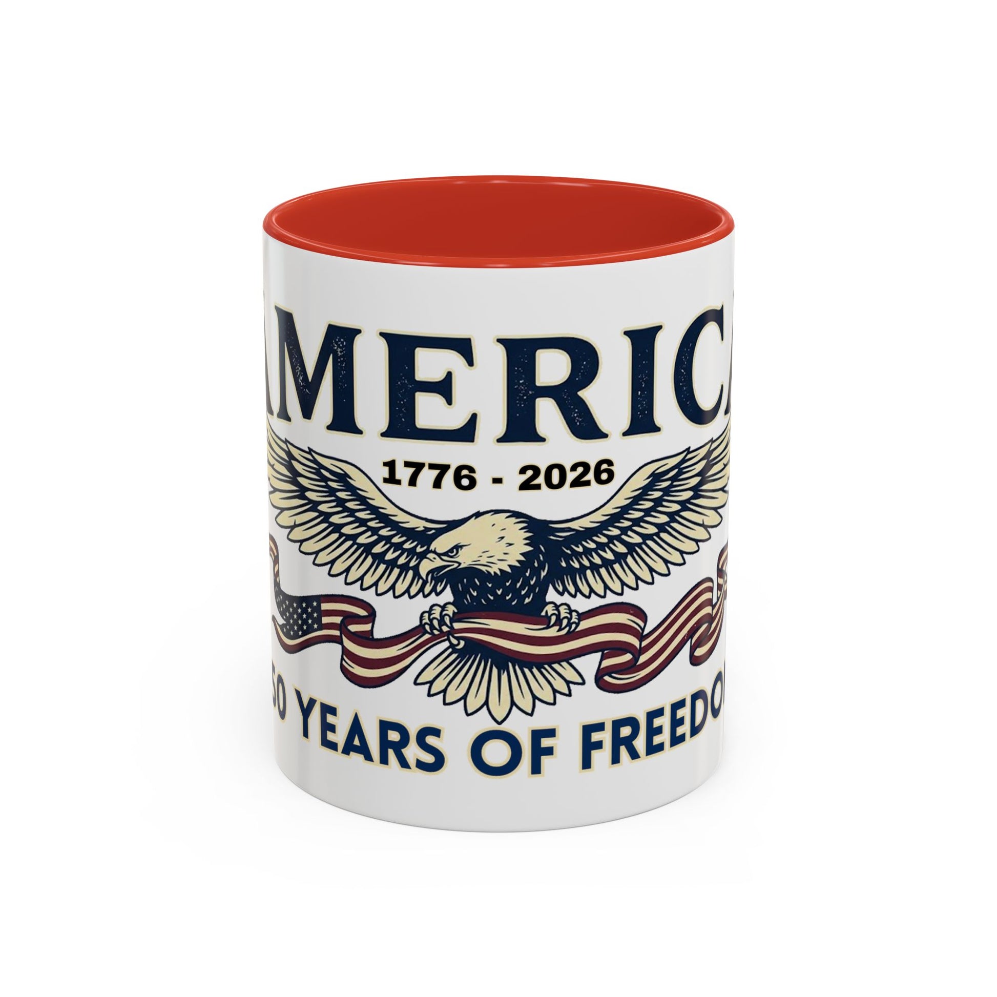 USA 250th ANNIVERSARY Accent Mug  | America  Eagle Coffee Mug — 250 Years of Freedom Accent Mug (11/15oz) - Trending Novelties & Gifts