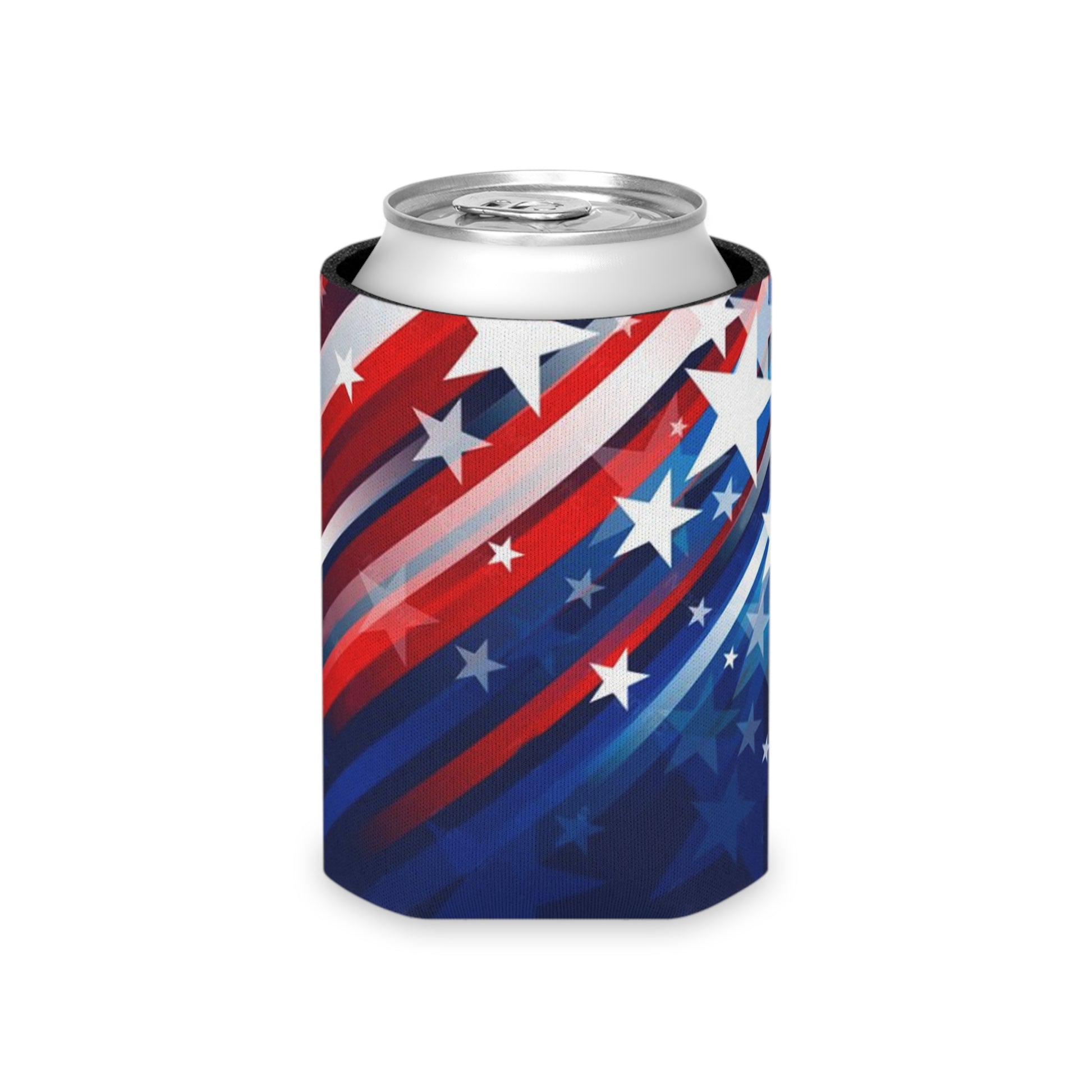 USA 250th ANNIVERSARY Can Cooler — Patriotic Red & Blue Koozie - Trending Novelties & Gifts