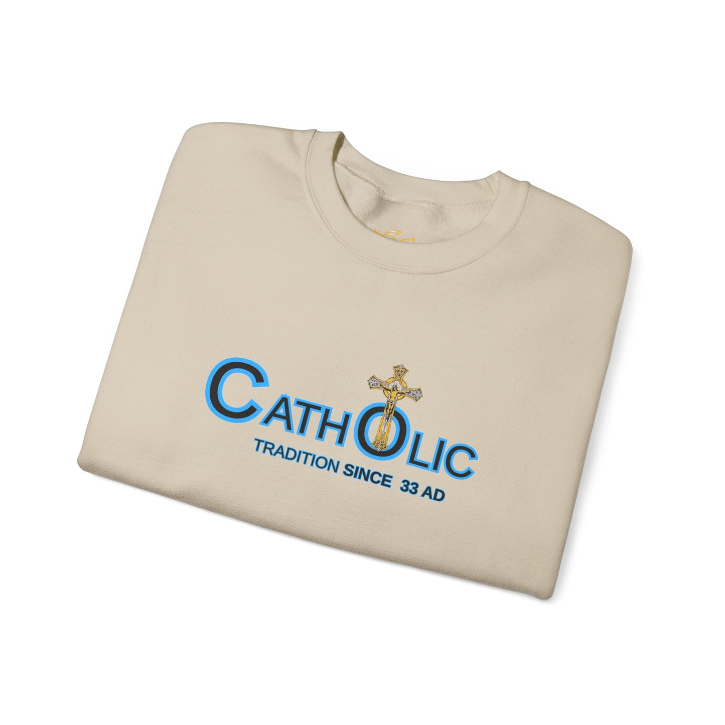 Catholic Crewneck Sweatshirt – "Tradition Since 33 AD" Religious Pullover ((CT)