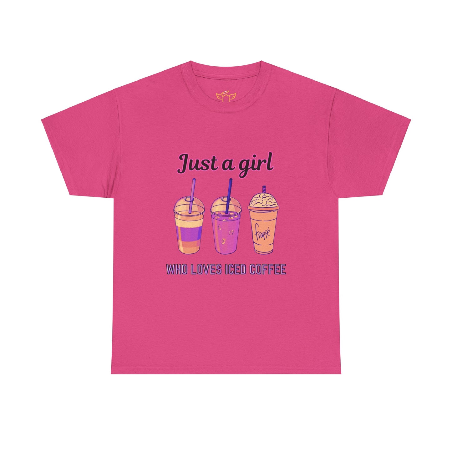 Coffee Lover Cotton Tee - Just a Girl Who Loves Iced Coffee