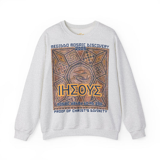 Megiddo Mosaic Unisex Sweatshirt, Catholic Faith Souvenir Sweatshirt. MMD
