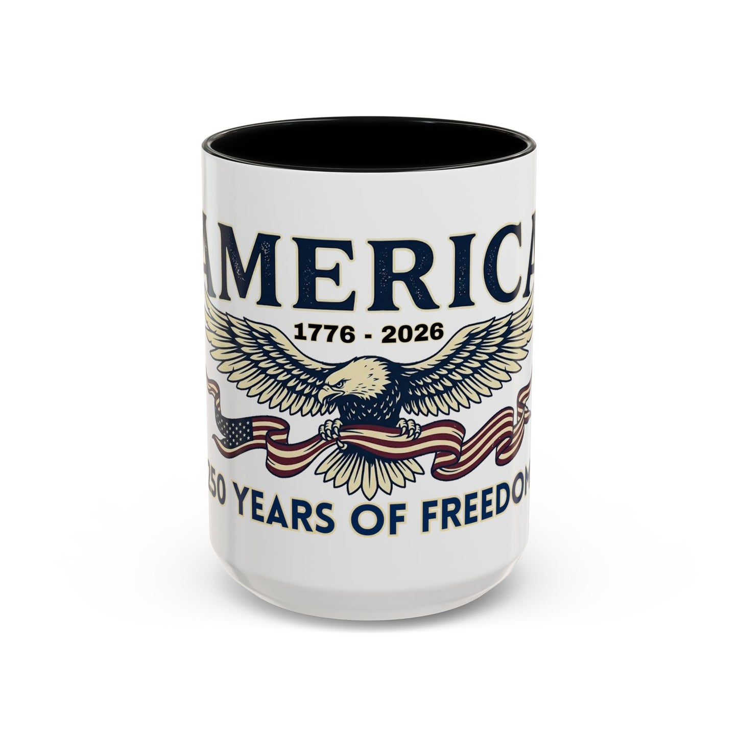 USA 250th ANNIVERSARY Accent Mug  | America  Eagle Coffee Mug — 250 Years of Freedom Accent Mug (11/15oz) - Trending Novelties & Gifts