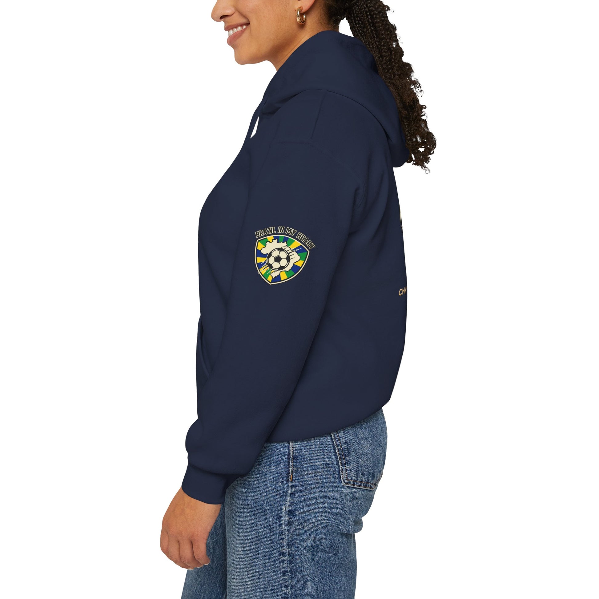 Brazil Pride Shield Soccer Hoodie | Brazil retro soccer hoodie - Trending Novelties & Gifts