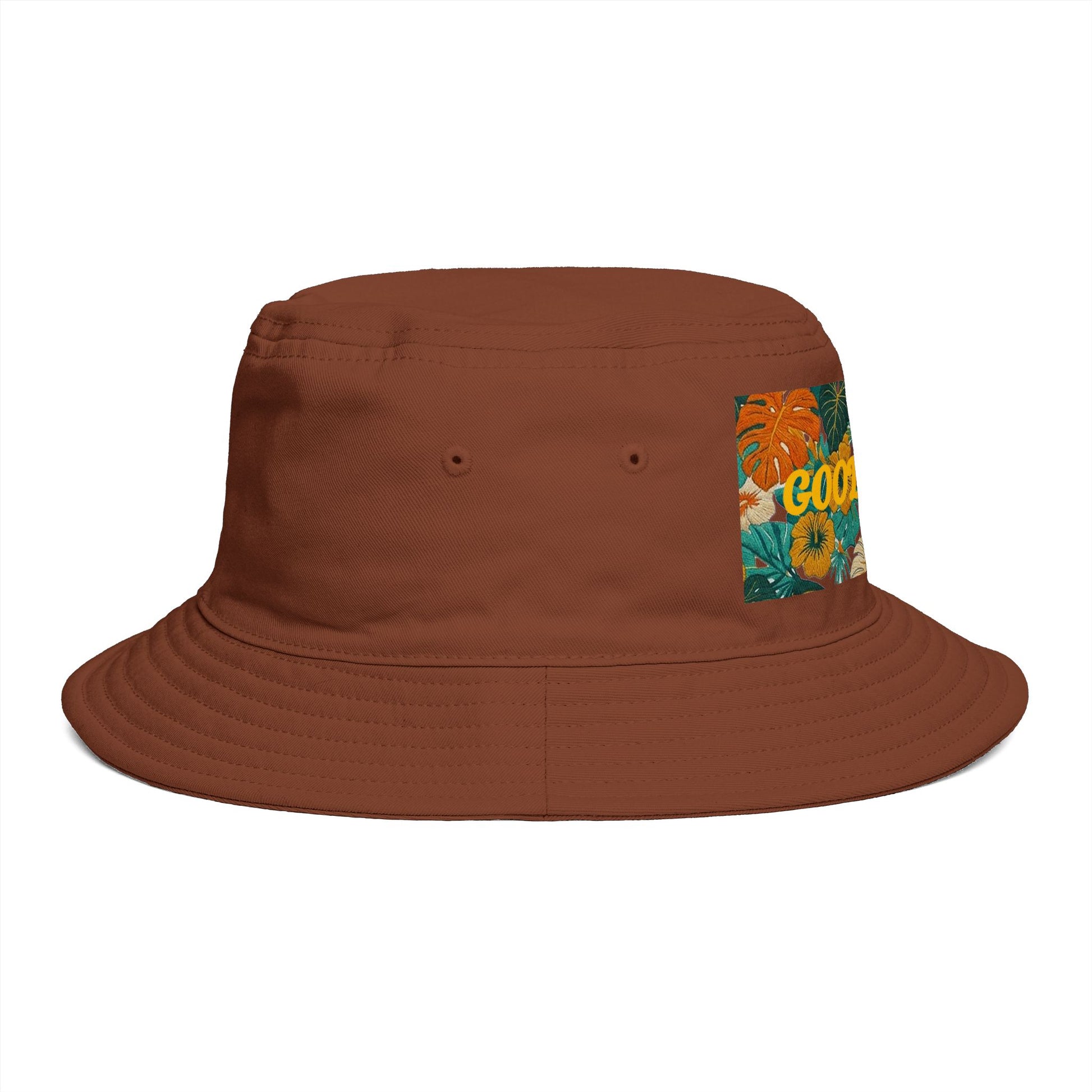 Summer Bucket Hat — 'Good Vibes' Floral Bucket Hat, Retro Tropical Sun Hat for Beach, Festival & Summer - Trending Novelties & Gifts