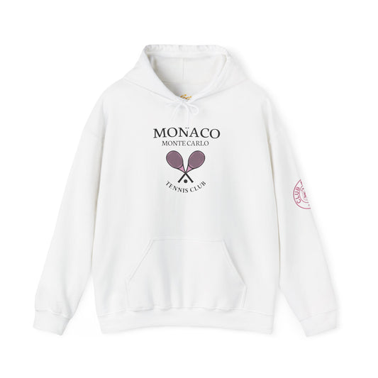 Monaco Monte Carlo Tennis Club Hoodie – Vintage Racket Logo Pullover - Trending Novelties & Gifts