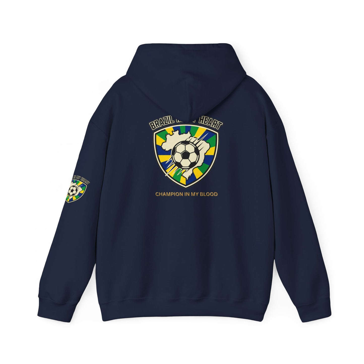 Brazil Pride Shield Soccer Hoodie | Brazil retro soccer hoodie - Trending Novelties & Gifts