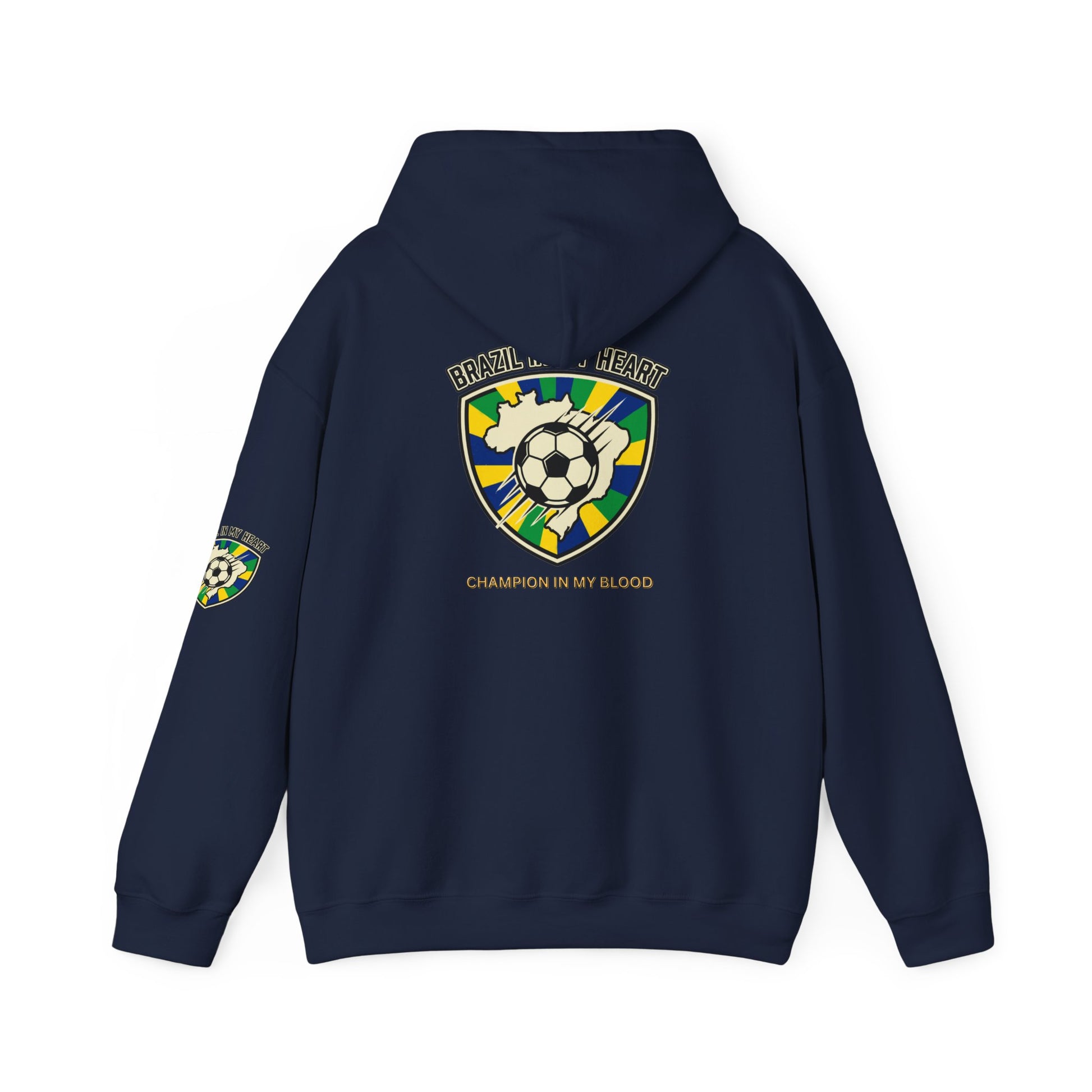Brazil Pride Shield Soccer Hoodie | Brazil retro soccer hoodie - Trending Novelties & Gifts