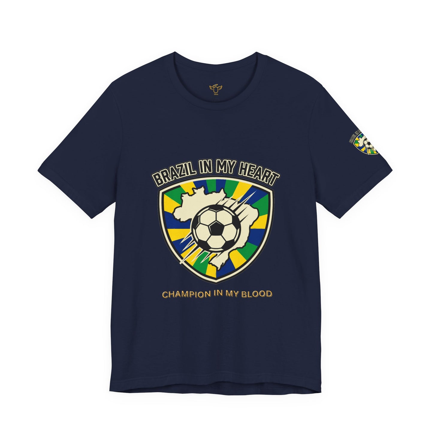 Brazil in My Heart Soccer Crest Tee | Brazil fans world cup 2026 shirts for sale