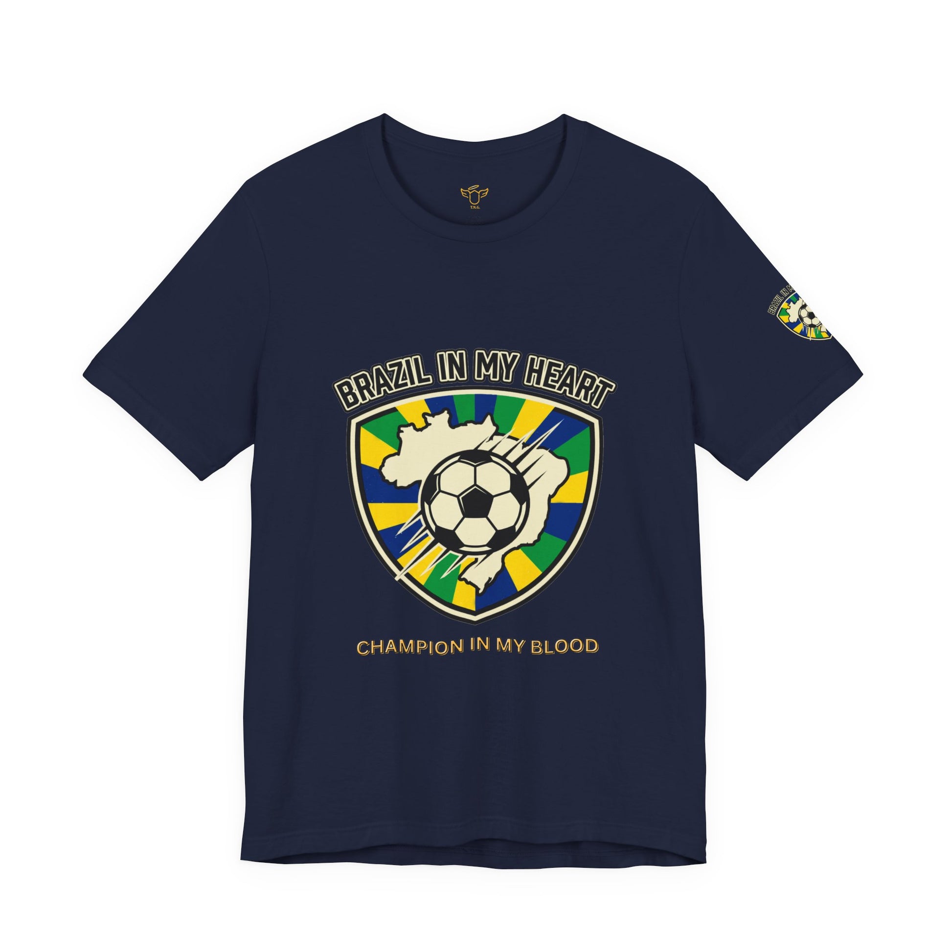 Brazil in My Heart Soccer Crest Tee | Brazil fans world cup 2026 shirts for sale