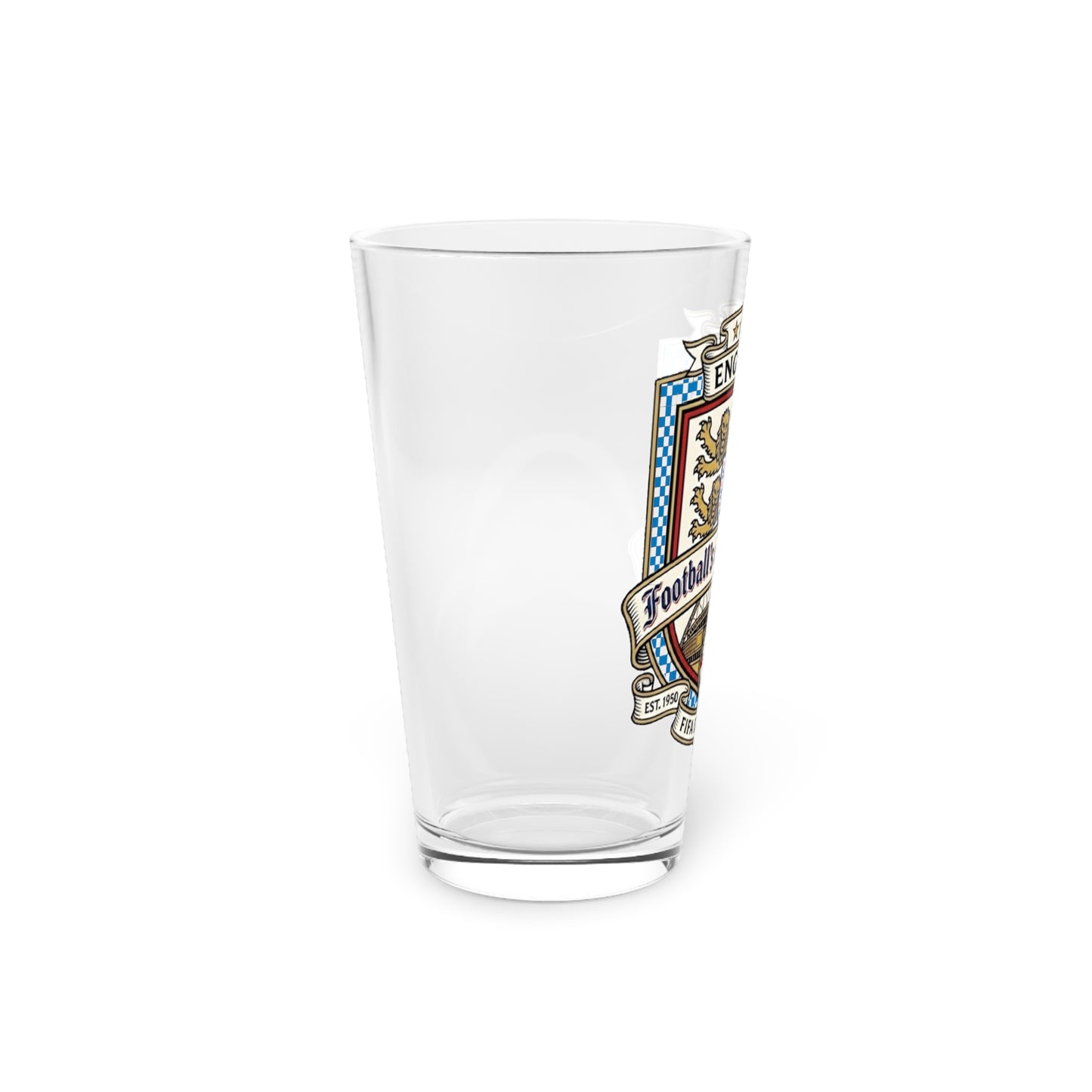 England Soccer Crest Pint Glass — "Football's Coming Home" 16oz