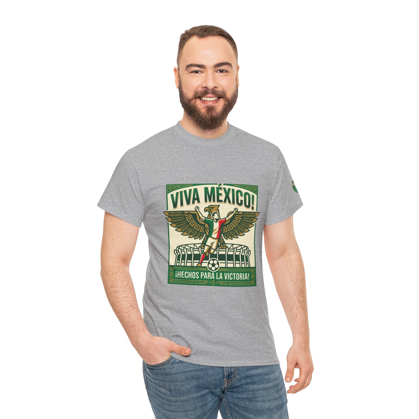 Viva México Soccer Tee — Patriotic Mexican Eagle Design (Hechos Para la Victoria)