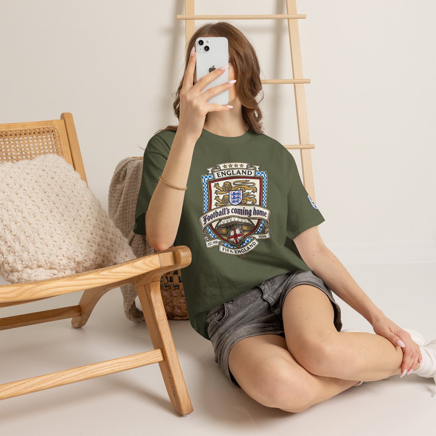 England's Soccer Fan's Crest T-Shirt - "Football's Coming Home"