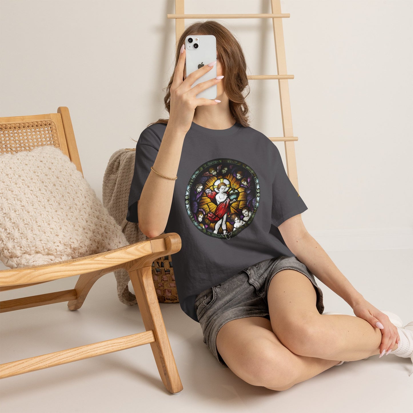 Baby Jesus Tee — Christian Stained Glass Graphic T‑Shirt (CT)