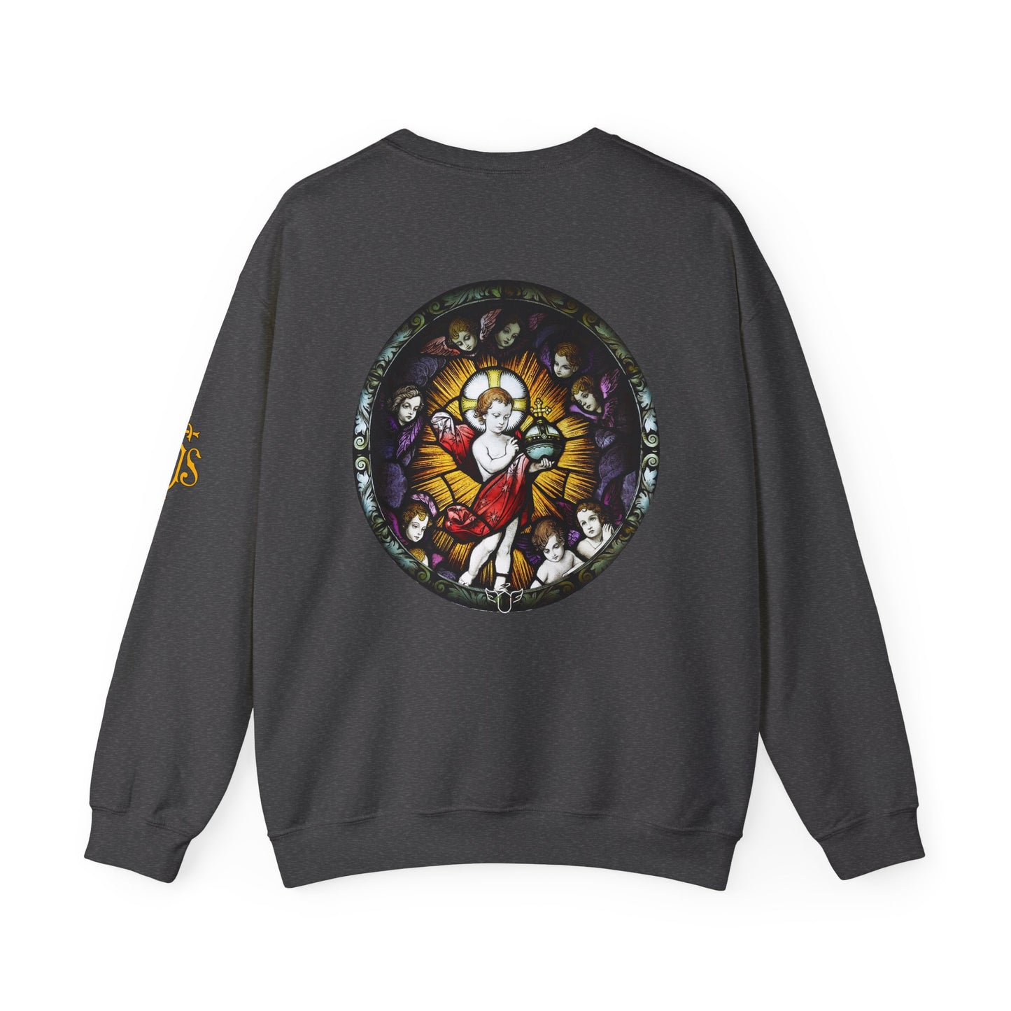 Catholic Stained Glass Designed Baby Jesus  Sweatshirt (CT)