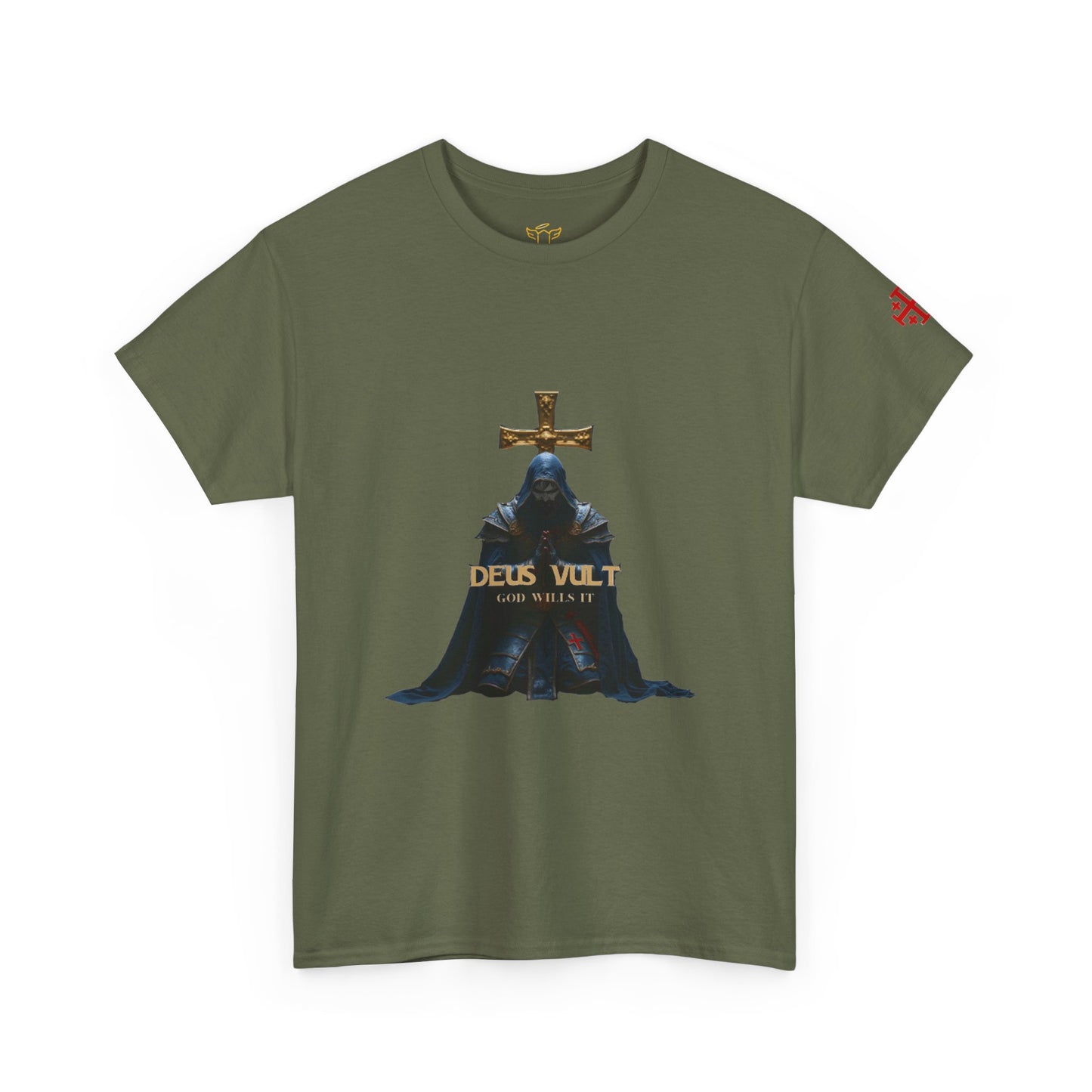Deus Vult T-Shirt — Medieval Knight Cross Graphic Tee (CT)
