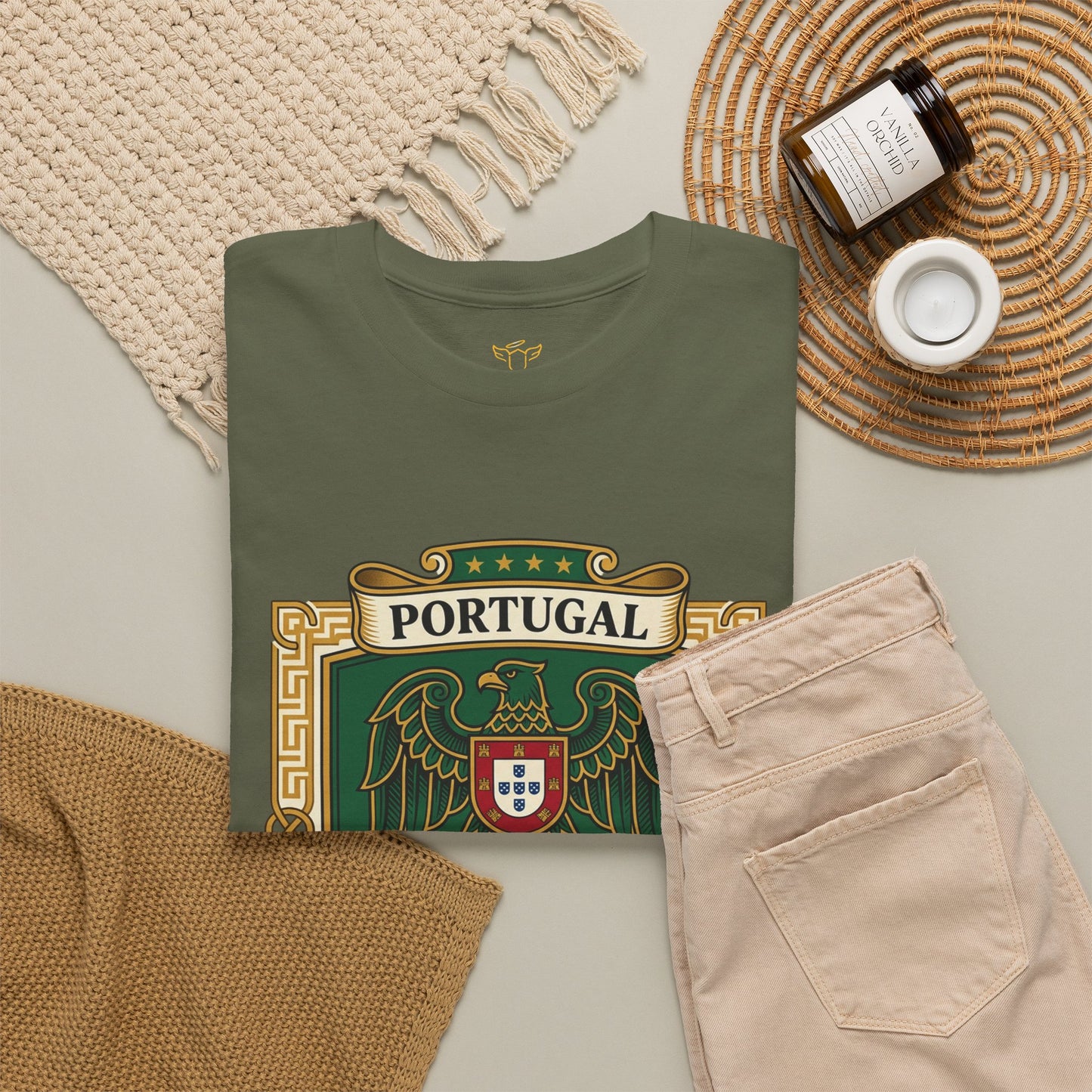 Portugal Soccer Team Fan T‑Shirt — Vintage Portugal Soccer Crest Tee