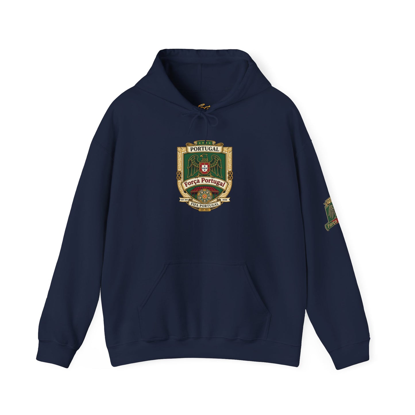 Portugal Soccer Crest Hoodie — Classic Portuguese Pride Pullover