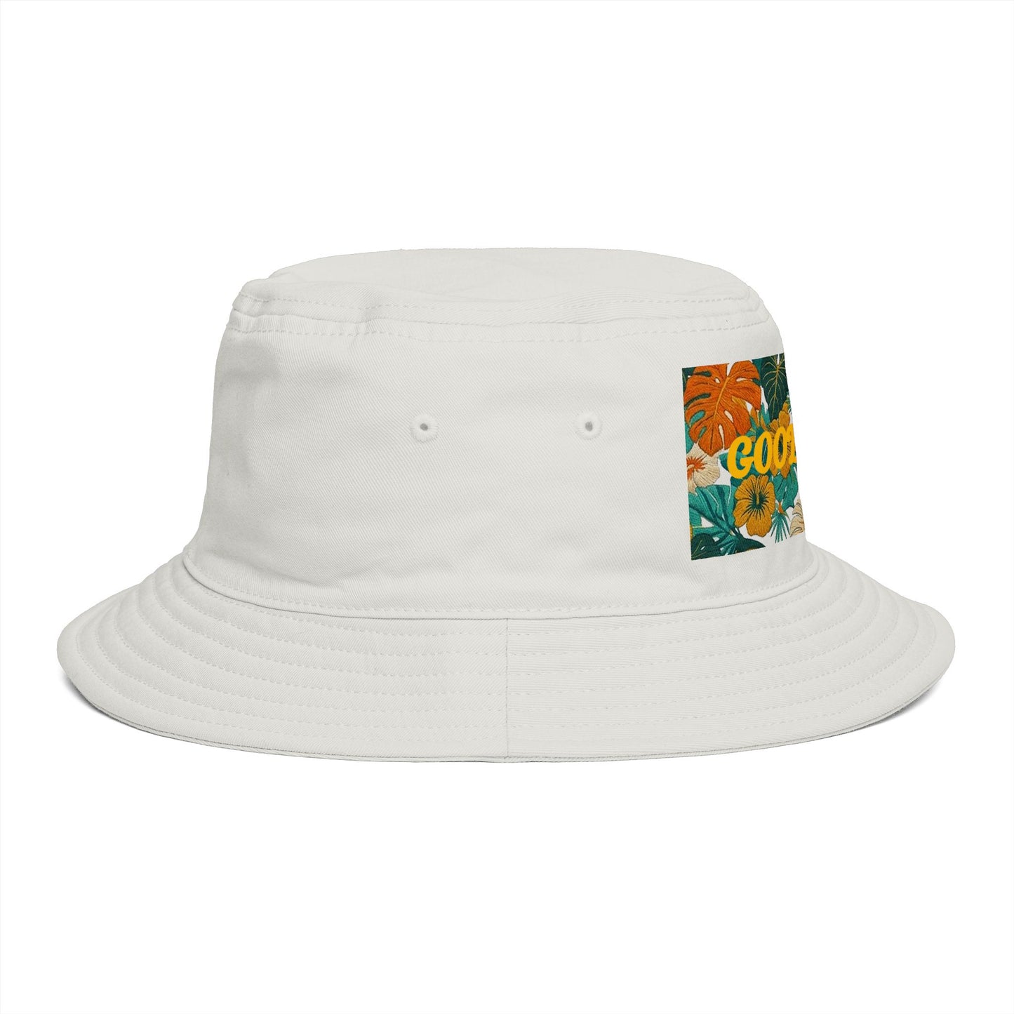 Summer Bucket Hat — 'Good Vibes' Floral Bucket Hat, Retro Tropical Sun Hat for Beach, Festival & Summer - Trending Novelties & Gifts