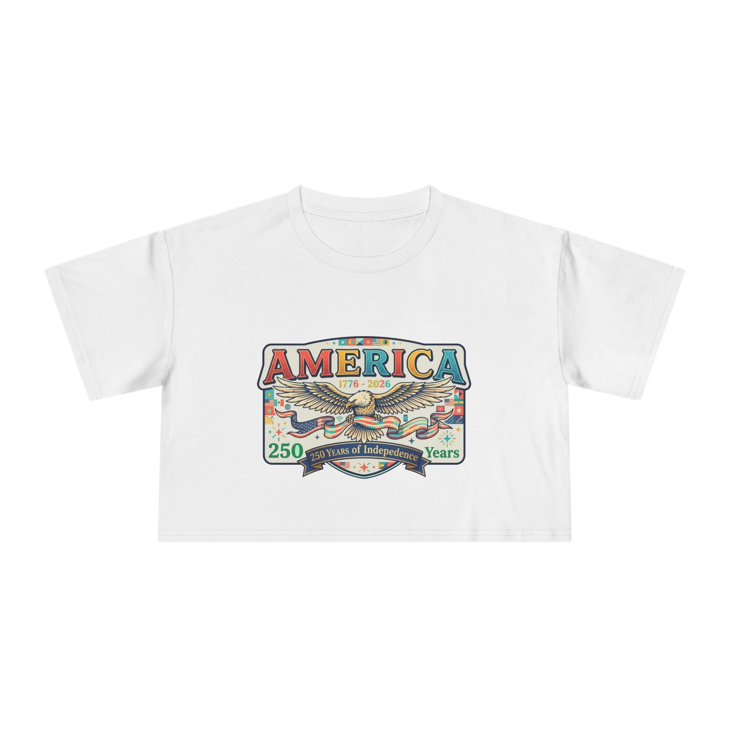 USA 250th ANNIVERSARY America Eagle  Women's Crop Tee | Patriotic 250 Years Independence Women's Crop Tee - Trending Novelties & Gifts
