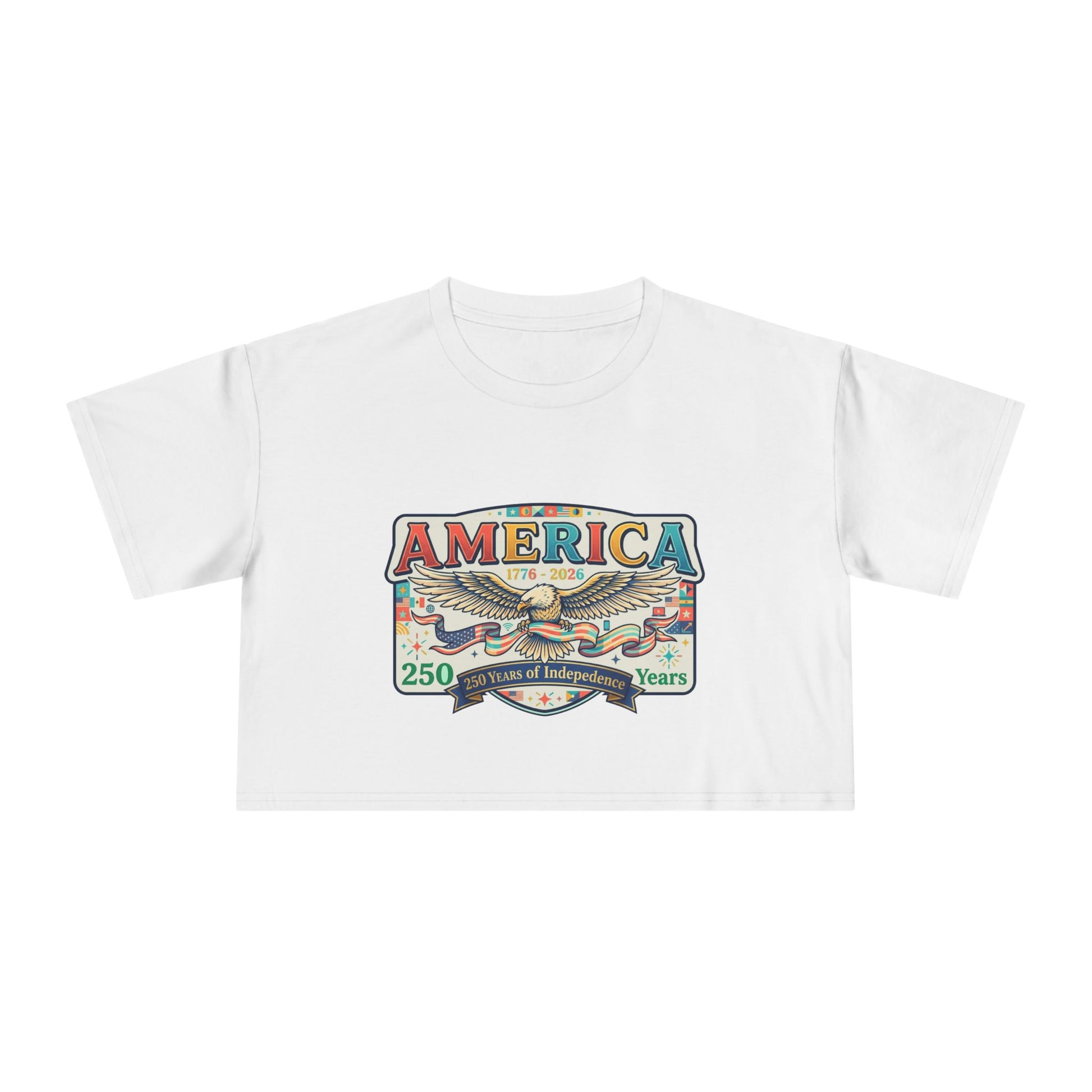 USA 250th ANNIVERSARY America Eagle  Women's Crop Tee | Patriotic 250 Years Independence Women's Crop Tee - Trending Novelties & Gifts