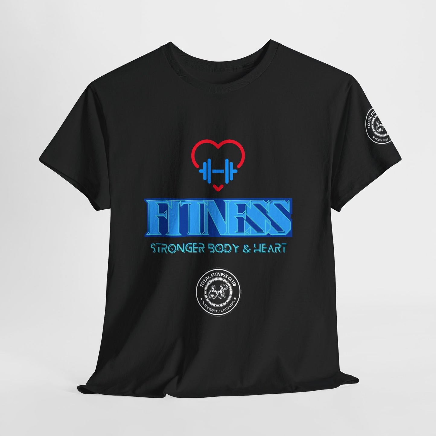 Fitness Quotes Cotton T-shirt (9) - 'Fitness for a Stronger body and heart'. FQT