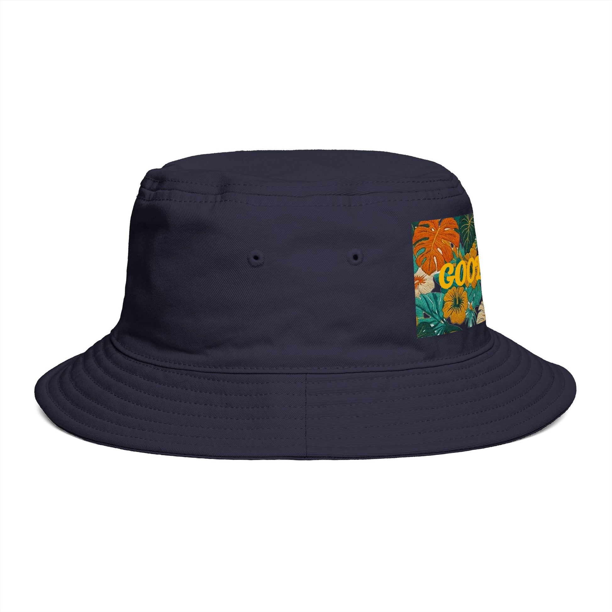 Summer Bucket Hat — 'Good Vibes' Floral Bucket Hat, Retro Tropical Sun Hat for Beach, Festival & Summer - Trending Novelties & Gifts
