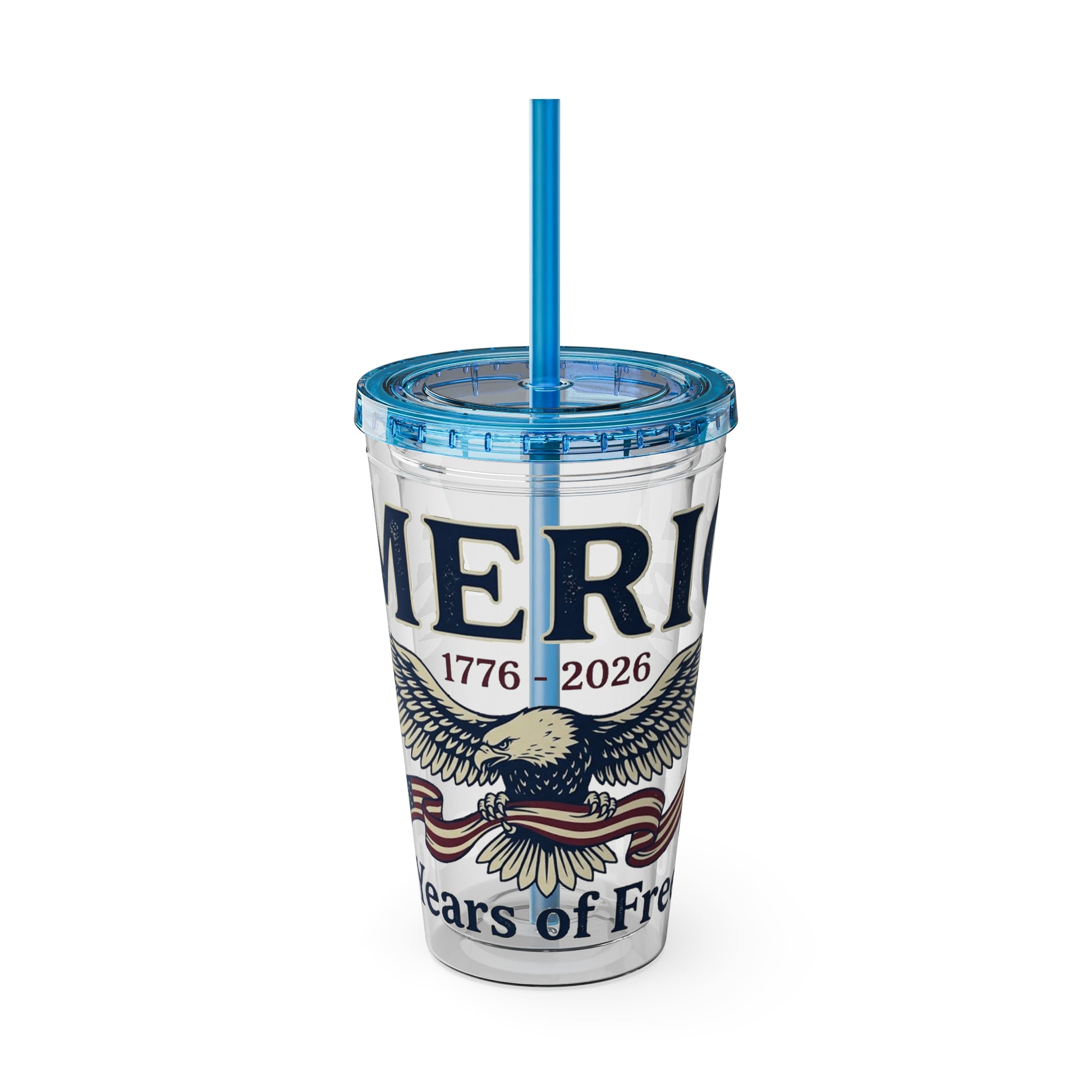 Patriotic 250th Anniversary Eagle Tumbler with Straw — 16oz - Trending Novelties & Gifts