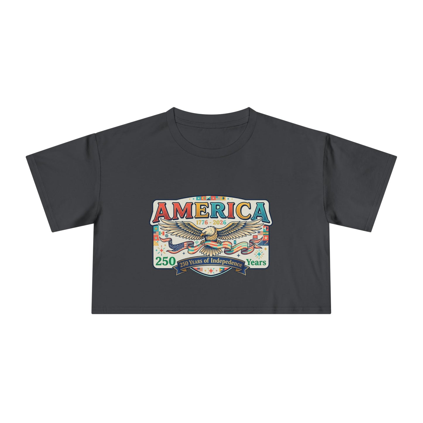 USA 250th ANNIVERSARY America Eagle  Women's Crop Tee | Patriotic 250 Years Independence Women's Crop Tee - Trending Novelties & Gifts