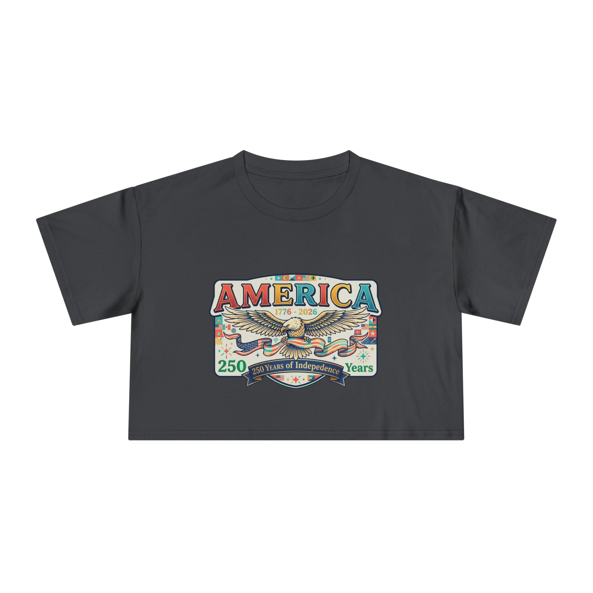 USA 250th ANNIVERSARY America Eagle  Women's Crop Tee | Patriotic 250 Years Independence Women's Crop Tee - Trending Novelties & Gifts