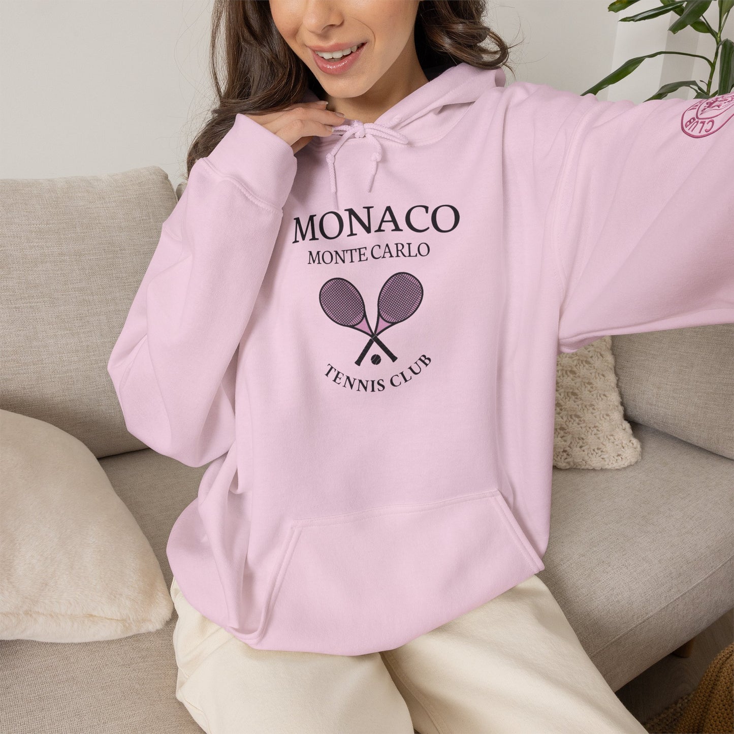 Monaco Monte Carlo Tennis Club Hoodie – Vintage Racket Logo Pullover