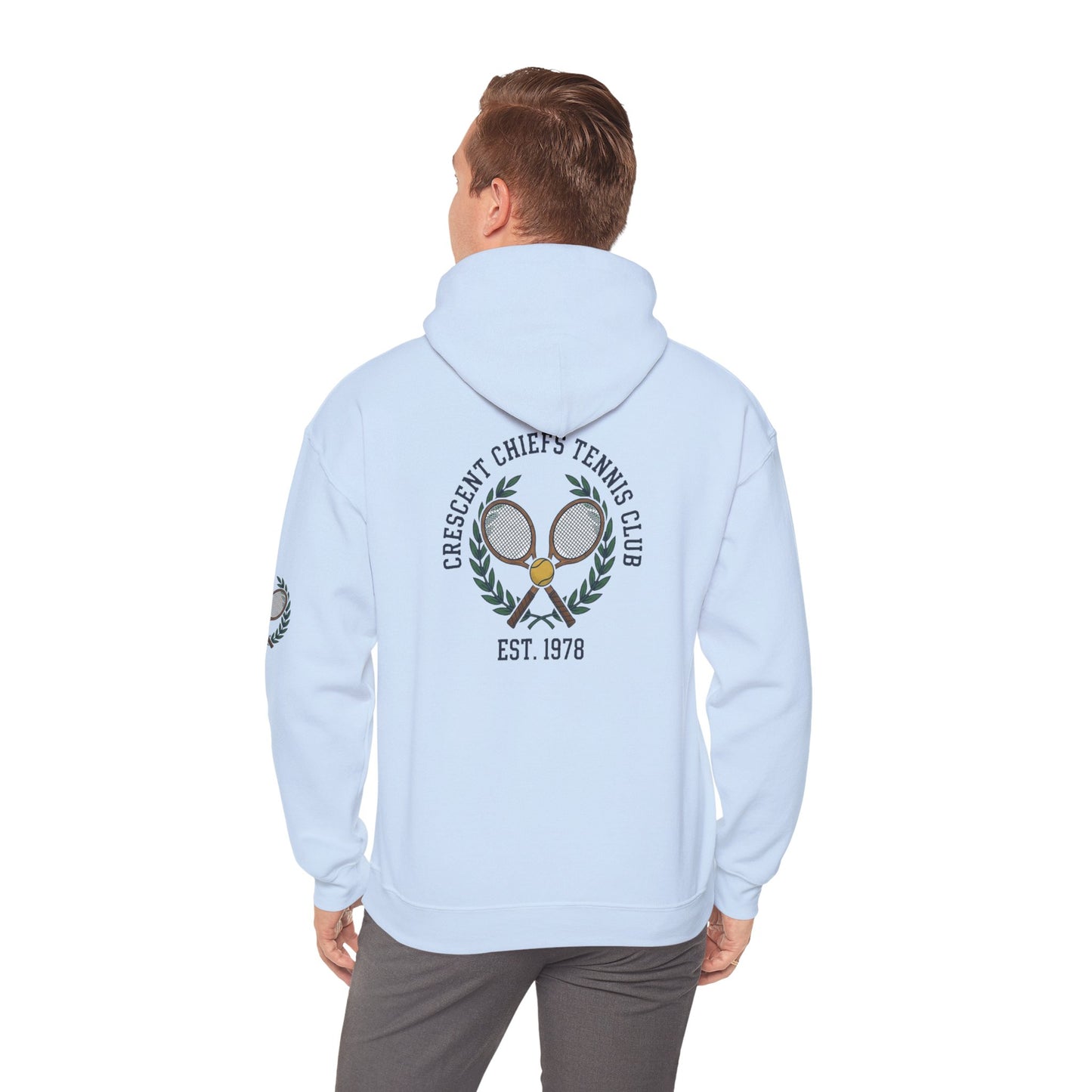Tennis Club Hoodie — "Crescent Chief's Tennis Club" Retro Athletic Pullover