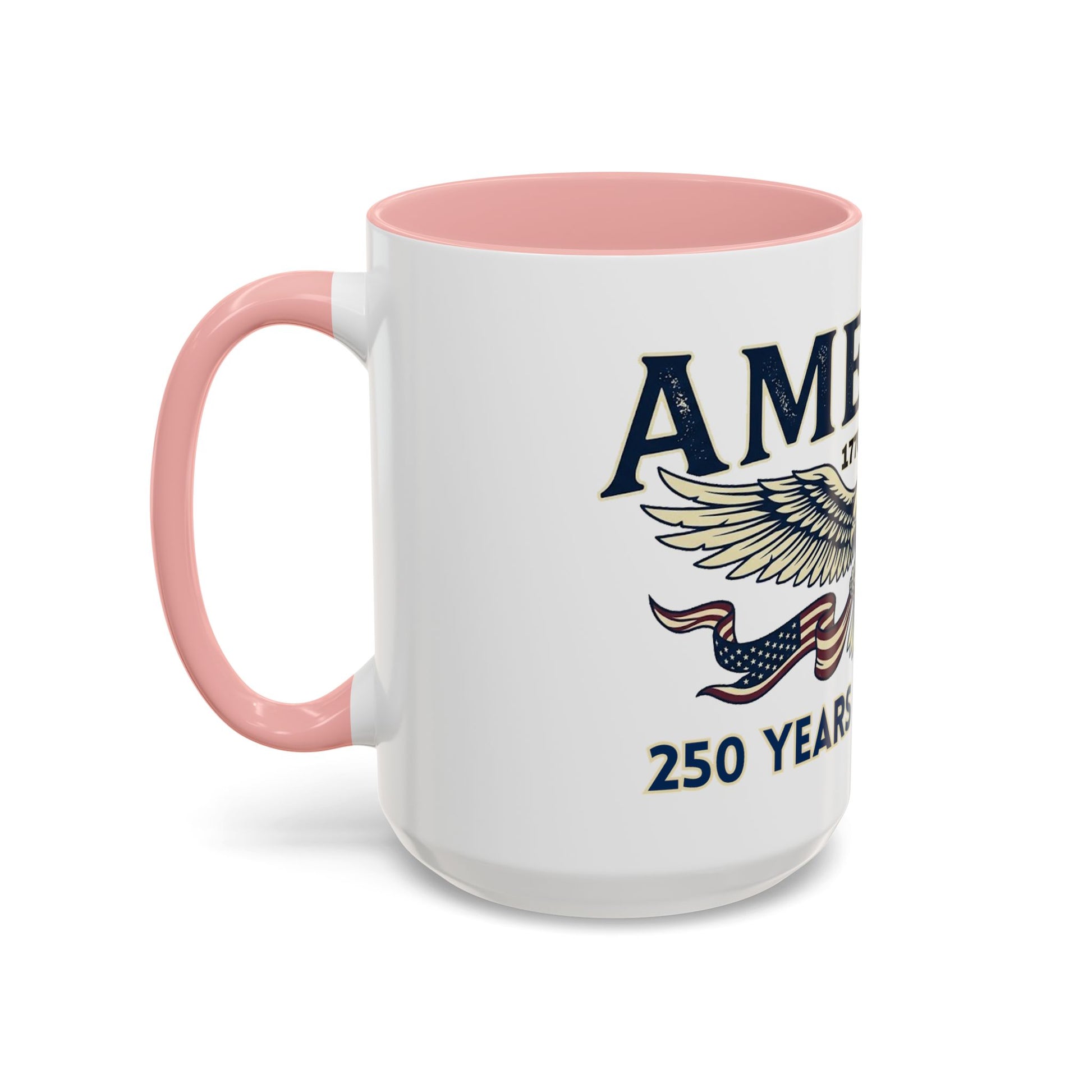 USA 250th ANNIVERSARY Accent Mug  | America  Eagle Coffee Mug — 250 Years of Freedom Accent Mug (11/15oz) - Trending Novelties & Gifts