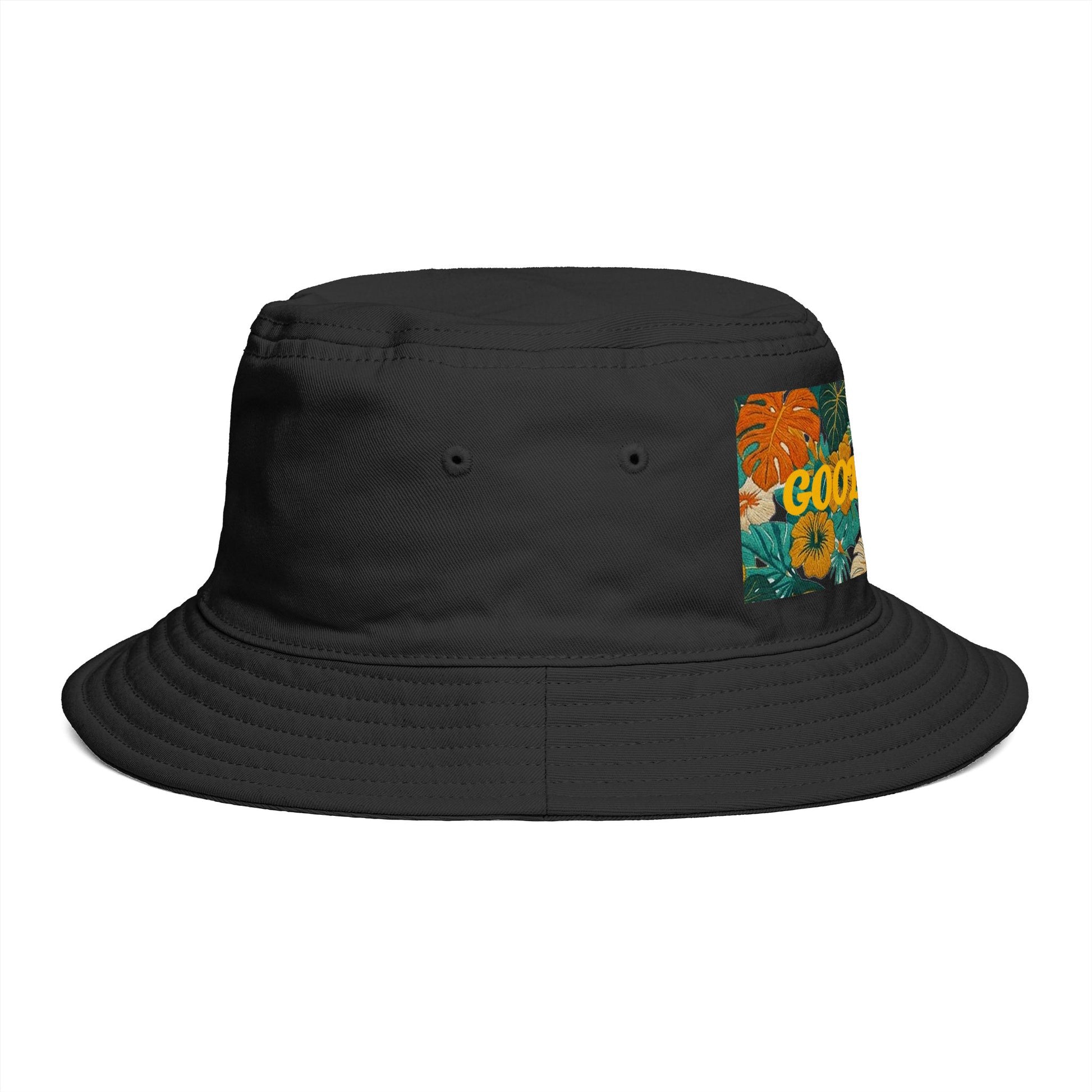 Summer Bucket Hat — 'Good Vibes' Floral Bucket Hat, Retro Tropical Sun Hat for Beach, Festival & Summer - Trending Novelties & Gifts