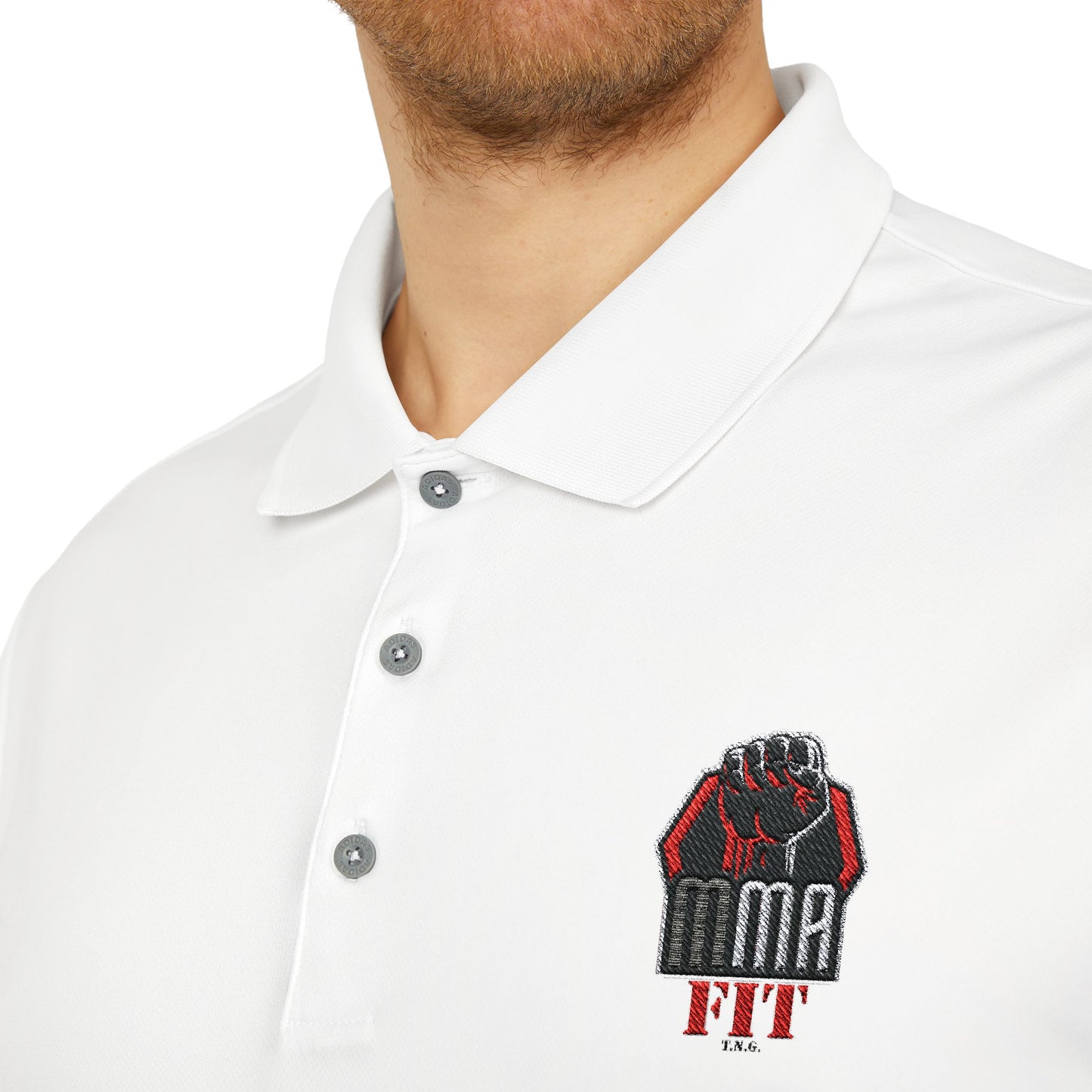 Adidas Polo Shirt with Embroidered MMA Motif