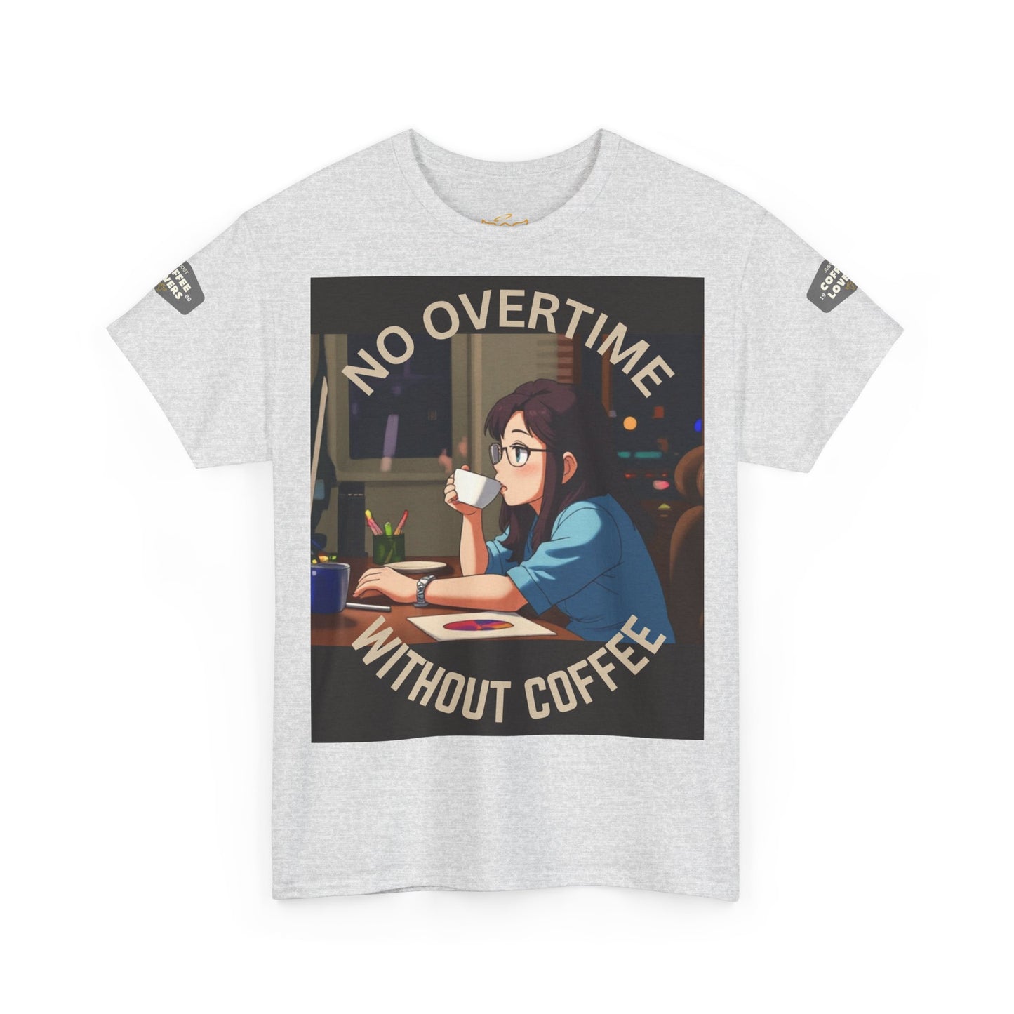 Coffee Lover's T-Shirt - 'No Overtime Without Coffee'