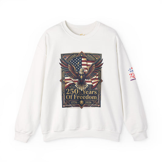 USA 250th ANNIVERSARY Crewneck Sweatshirt | 250 Years of Freedom Eagle Crewneck Sweatshirt - Trending Novelties & Gifts