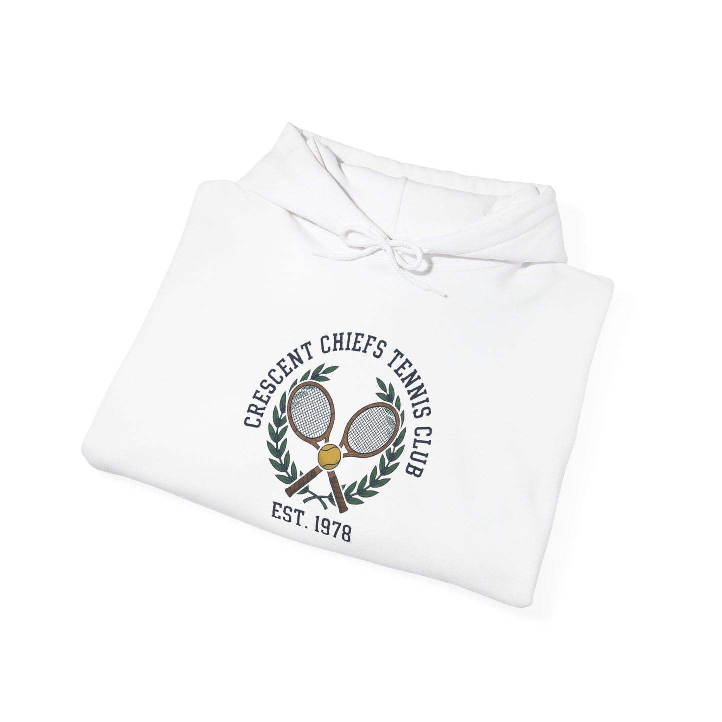 Tennis Club Hoodie — "Crescent Chief's Tennis Club" Retro Athletic Pullover