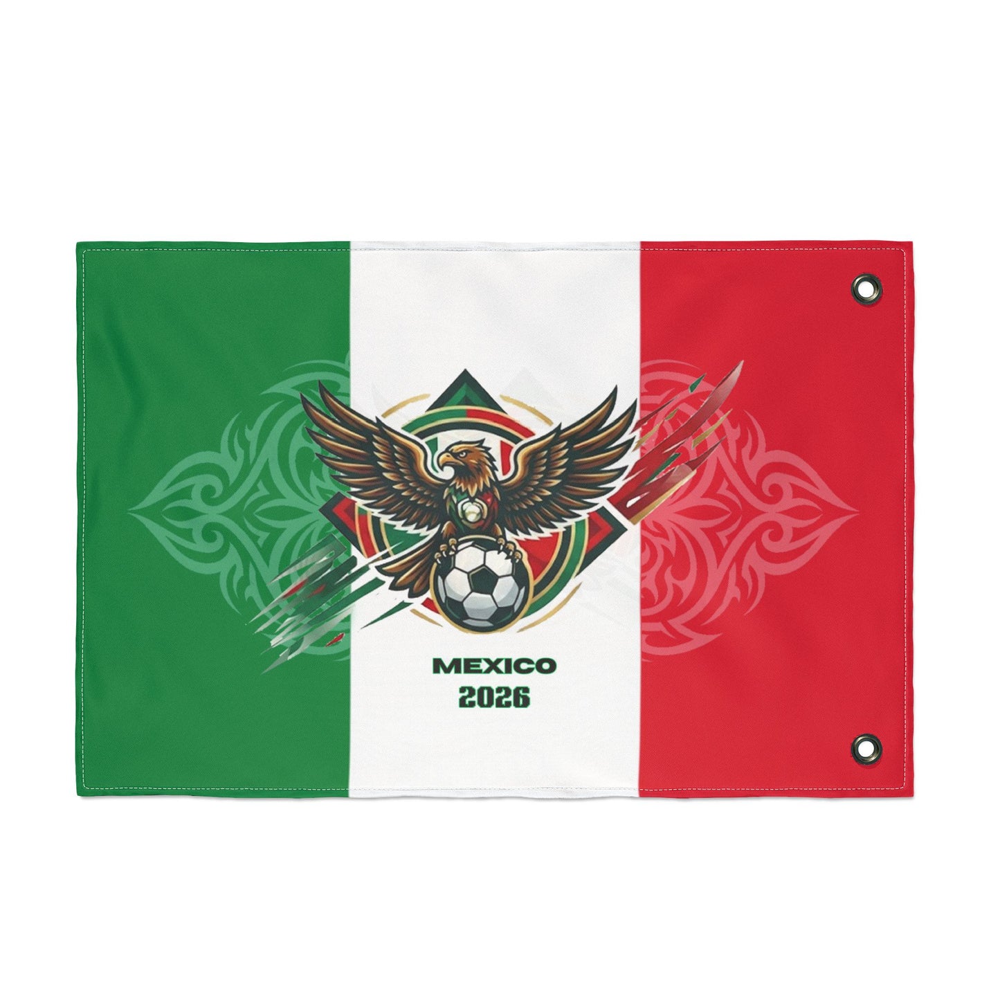 Mexico Soccer 2026 Fan Flag — Double-Sided Mexican Football Fan Banner