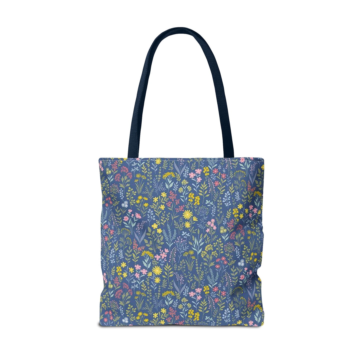 Wildflower Meadow Tote Bag — Blue Floral All-Over Print Eco Tote (summer)