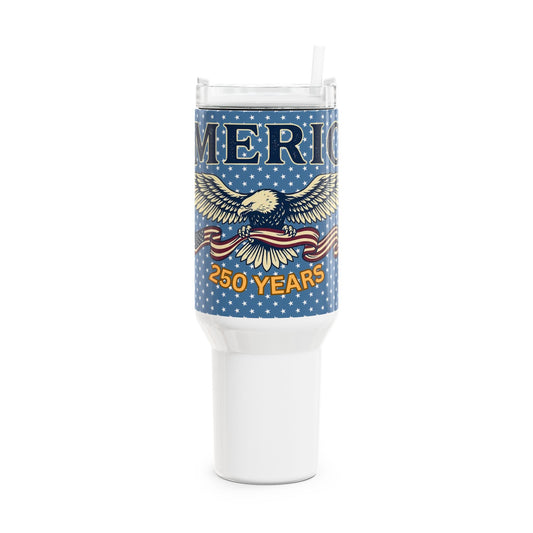 USA 250th ANNIVERSARY 40oz Patriotic Eagle Tumbler — "America 250 Years" Insulated Travel Mug
