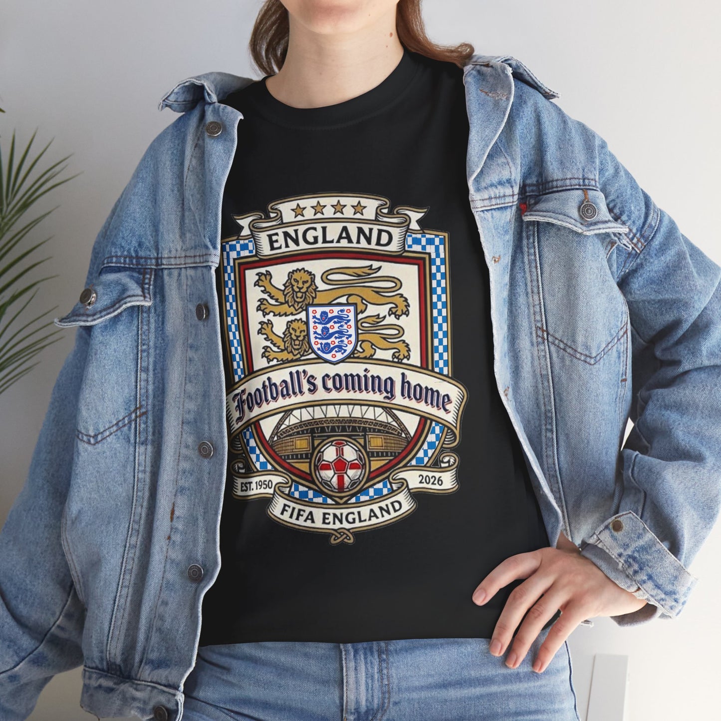 England's Soccer Fan's Crest T-Shirt - "Football's Coming Home"